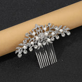 Vintage Crystal Pearls Floral Bridal Hair Combs for Women