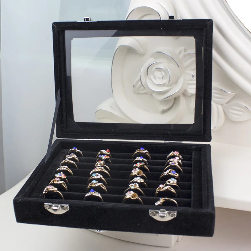 BLOONG Velvet Jewelry Storage Box with Lock