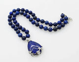 Lapis Round 8mm Pendant Necklace 18-inch Natural Beads for Women