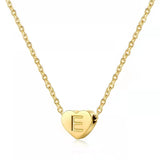 BN1 Letter Name Necklace Silver Square Alphabet Charm Box Link Chain