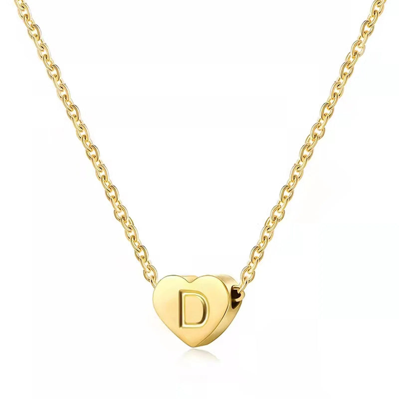 BN1 Letter Name Necklace Silver Square Alphabet Charm Box Link Chain