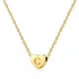 BN1 Letter Name Necklace Silver Square Alphabet Charm Box Link Chain