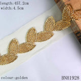BNH1928 Beaded Embroidery Net Yarn Tube Leaves DIY Clothing Fur Accessories