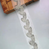 BNH1928 Beaded Embroidery Net Yarn Tube Leaves DIY Clothing Fur Accessories