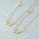 925 Silver Butterfly Pattern Necklaces Double Layer Bijoux Argent 925