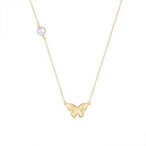 925 Silver Butterfly Pattern Necklaces Double Layer Bijoux Argent 925