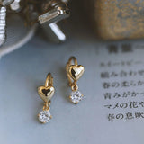 925 Silver Heart Zircon Earrings Wedding Jewelry
