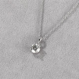 1CT D Moissanite Necklace 925 Silver Not Allergy Inlaid Pendant Jewelry