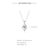 1CT Moissanite Heart String Necklace Pendant Diamond Necklace Ladies 925 Silver
