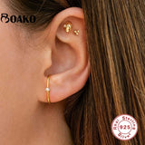925 Silver Crystal Zircon Wing Stud Earring Women Jewelry