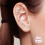 925 Silver Crystal Zircon Wing Stud Earring Women Jewelry