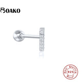 925 Silver Crystal Zircon Wing Stud Earring Women Jewelry