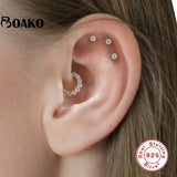 925 Silver Crystal Zircon Wing Stud Earring Women Jewelry