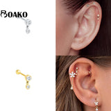925 Silver Crystal Zircon Snake Arrow Stud Earring Women Fine Jewelry