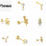 925 Silver Crystal Zircon Snake Arrow Stud Earring Women Fine Jewelry