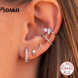 925 Silver Crystal Zircon Snake Arrow Stud Earring Women Fine Jewelry