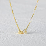 925 Silver Double Heart Zircon Necklace For Women