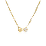 925 Silver Double Heart Zircon Necklace For Women