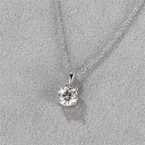 925 Silver D Moissanite Necklace 1CT Pendant