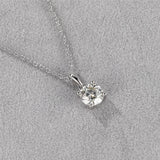 925 Silver D Moissanite Necklace 1CT Pendant