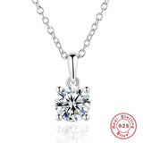 925 Silver D Moissanite Necklace 1CT Pendant