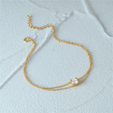 925 Silver Bracelets Minimalist Zircon Double Layer Single Zircon Couple Jewelry
