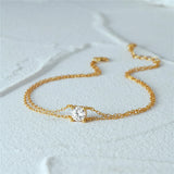 925 Silver Bracelets Minimalist Zircon Double Layer Single Zircon Couple Jewelry