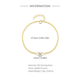 925 Silver Bracelets Minimalist Zircon Double Layer Single Zircon Couple Jewelry