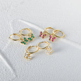 925 Silver Butterfly Drop Earring Micro Inlaid CZ Ear Buckle Earrings
