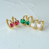 925 Silver Crystal Earrings Women Wedding Jewelry