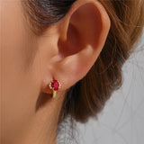 925 Silver Crystal Earrings Women Wedding Jewelry