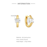 925 Silver Crystal Earrings Women Wedding Jewelry