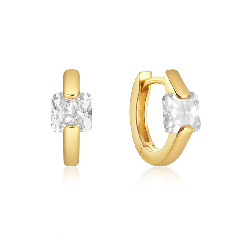 925 Silver Crystal Earrings Women Wedding Jewelry