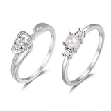 925 Sterling Silver Double Layered Zircon Wedding Ring