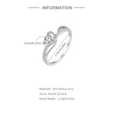 925 Sterling Silver Double Layered Zircon Wedding Ring