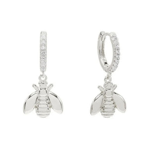 925 Silver Little Bee Pendant Earrings 18K Plated Jewelry