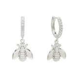 925 Silver Little Bee Pendant Earrings 18K Plated Jewelry