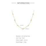 925 Silver Pearl Necklace Women Sexy Jewelry Collier Perle Summer Beach
