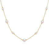 925 Silver Pearl Necklace Women Sexy Jewelry Collier Perle Summer Beach