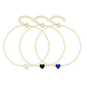 925 Silver Enamel Heart Bracelets for Women Wedding Anniversary Couple Bracelet
