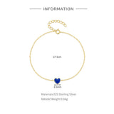 925 Silver Enamel Heart Bracelets for Women Wedding Anniversary Couple Bracelet