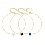 925 Silver Enamel Heart Bracelets for Women Wedding Anniversary Couple Bracelet