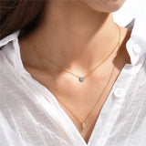 Evil Eye Palm Pendant Necklaces Crystal Double Layer Couple Jewelry