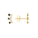 925 Silver Geometric Crystal Stud Earrings Colorful Zircon Piercing Jewelry