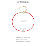 925 Sterling Silver Lucky Couple Bracelet Red Rope Women's Bracelets