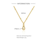 925 Silver Droplet Pendant Necklace Couple Jewelry Anniversary