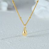 925 Silver Droplet Pendant Necklace Couple Jewelry Anniversary