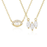 925 Silver Pearl Pendant Evil Eye Zircon Necklace Women Gift