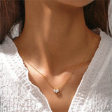 925 Silver Pearl Pendant Evil Eye Zircon Necklace Women Gift
