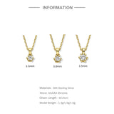925 Silver Zircon Pendant Choker Chain Clavicle Jewelry